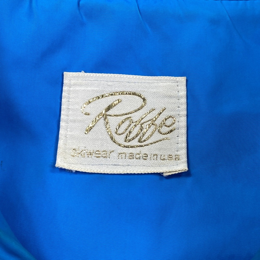 Roffe Ski Jacket Mens L Blue Black Western Yoke Puffer VTG Made in USA - Picture 2 of 8